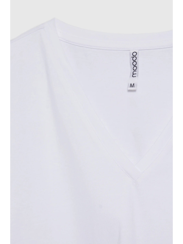 Moodo Weißes Basic Top mit 3/4-Ärmeln von Moodo