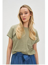 Moodo Damen Top mit Tasche von Moodo – olivgrün