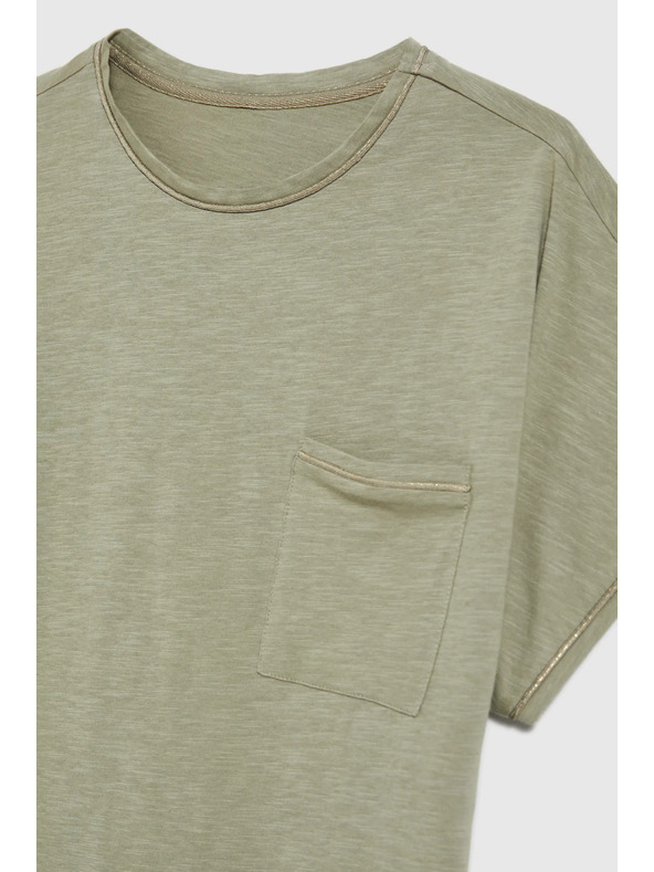 Moodo Damen Top mit Tasche von Moodo – olivgrün