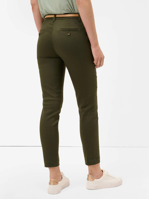 Orsay Khakifarbene abgeschnittene Chino Hose mit Gürtel ORSAY