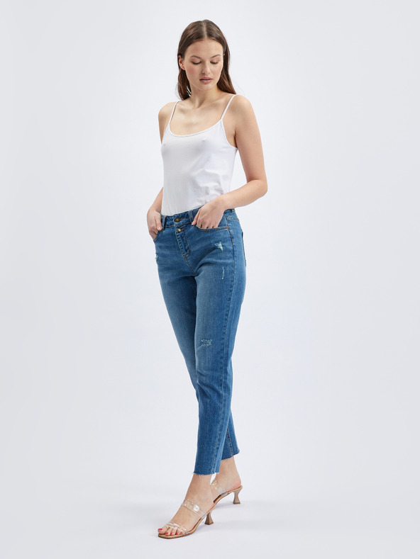 Orsay Dunkelblaue Straight Fit Jeans für Damen ORSAY