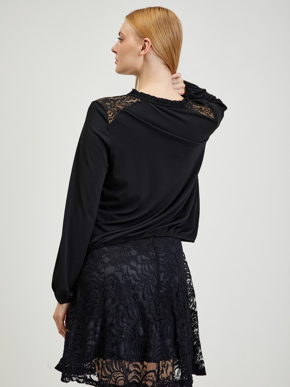 Orsay Schwarze Bluse mit Spitze ORSAY