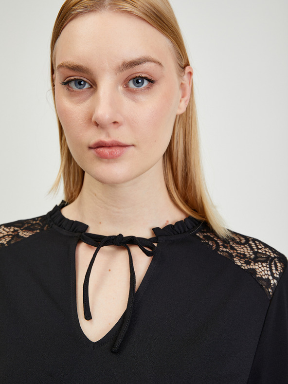 Orsay Schwarze Bluse mit Spitze ORSAY