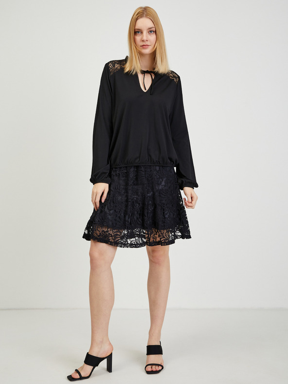 Orsay Schwarze Bluse mit Spitze ORSAY