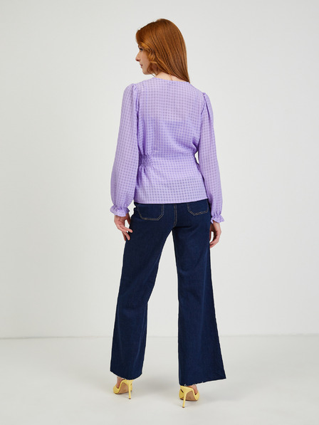 Orsay Hellviolette karierte Damenbluse ORSAY