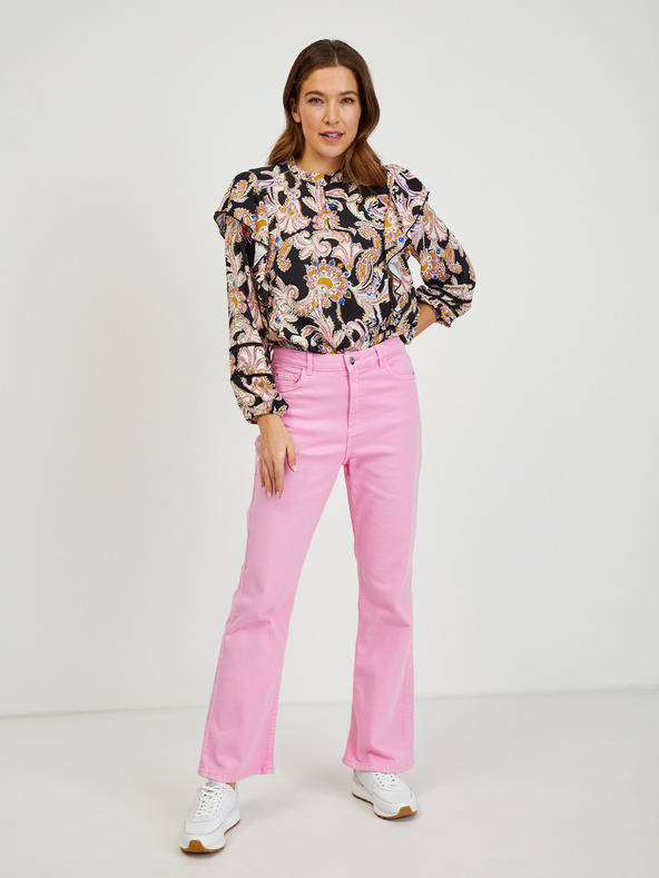 Orsay Schwarze gemusterte Damenbluse ORSAY