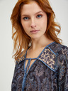 Orsay Dunkelblaue gemusterte Damenbluse ORSAY