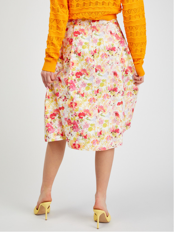 Orsay Cremefarbener geblümter Damenrock ORSAY