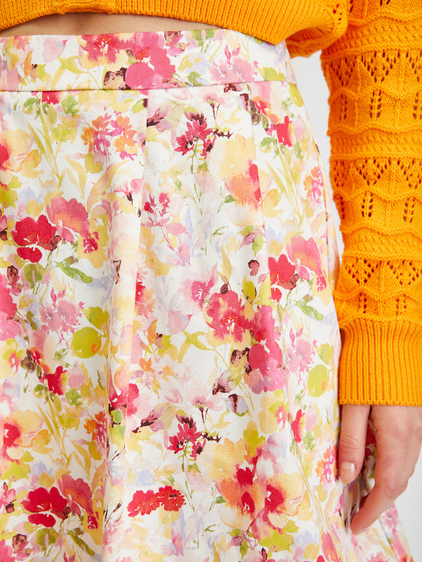 Orsay Cremefarbener geblümter Damenrock ORSAY