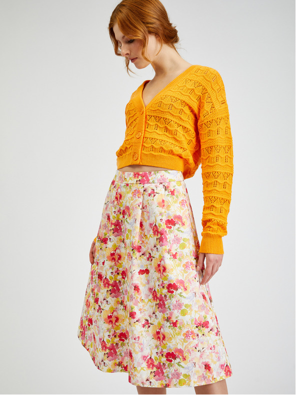 Orsay Cremefarbener geblümter Damenrock ORSAY