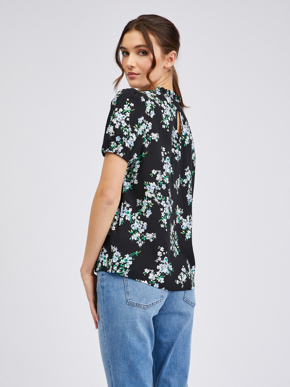 Orsay Schwarze geblümte Bluse ORSAY