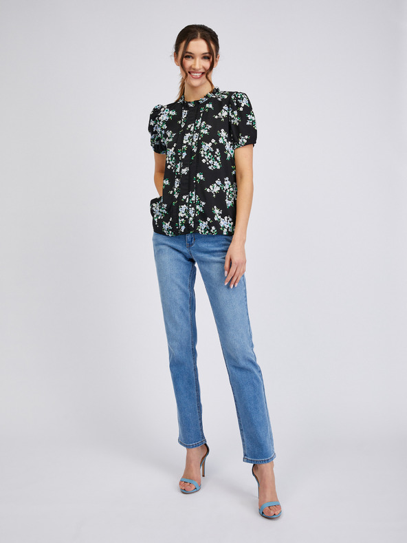Orsay Schwarze geblümte Bluse ORSAY