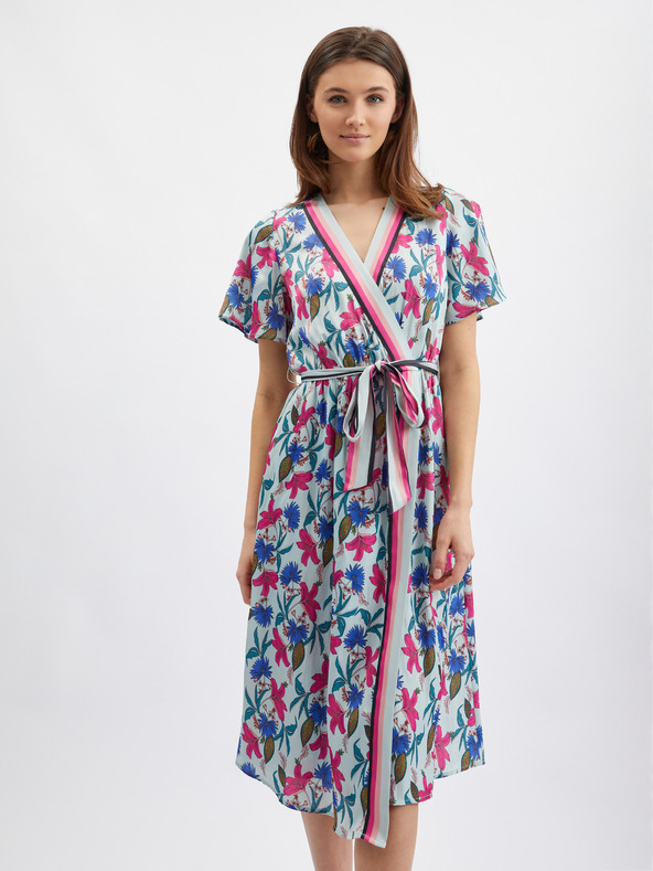 Orsay Rosa-blaues Damen Blumenkleid ORSAY