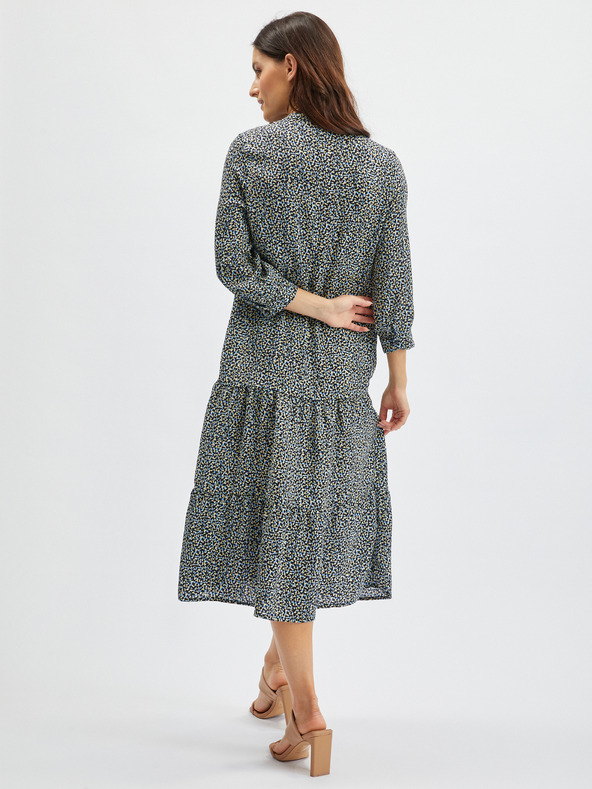 Orsay Blau-schwarz gemustertes Damen-Shirt-Kleid ORSAY