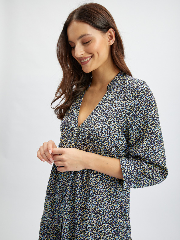 Orsay Blau-schwarz gemustertes Damen-Shirt-Kleid ORSAY