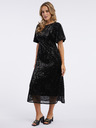 Orsay Schwarzes Damen Midikleid mit Pailletten ORSAY
