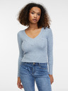 Orsay Hellblaue Damen-Rippenstrickjacke ORSAY