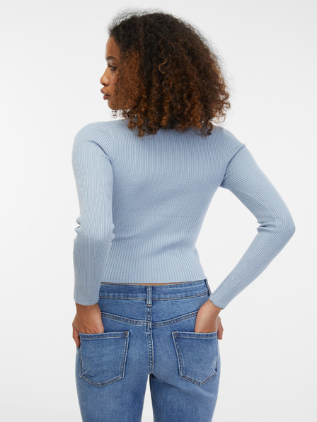 Orsay Hellblaue Damen-Rippenstrickjacke ORSAY