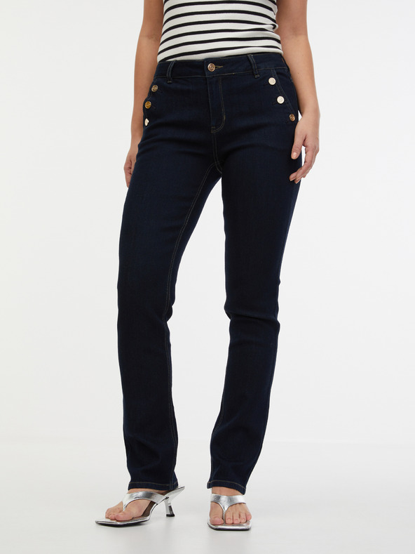 Orsay Dunkelblaue Straight Fit Jeans für Damen ORSAY
