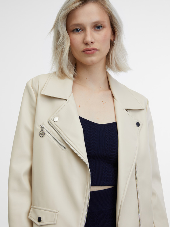 Orsay Beige Damen Lederjacke ORSAY