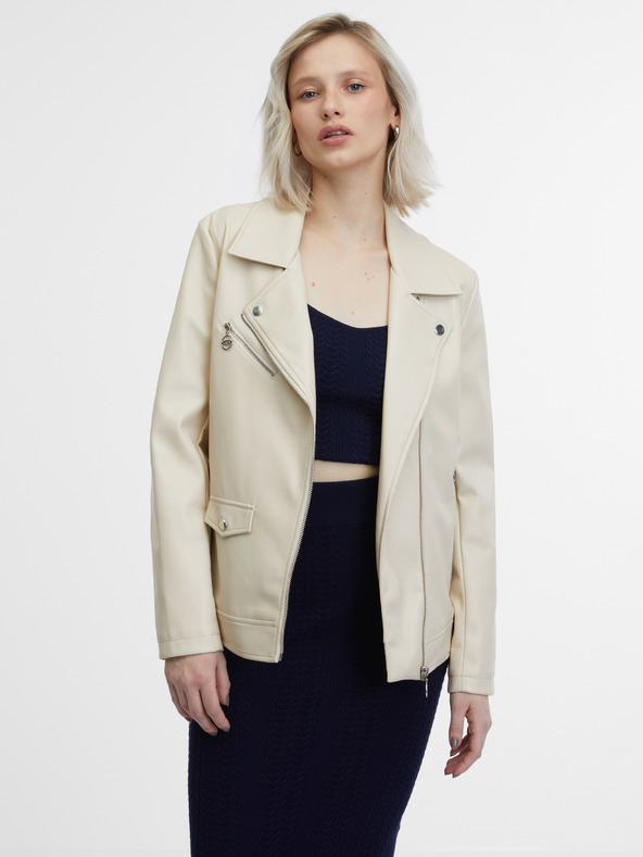 Orsay Beige Damen Lederjacke ORSAY
