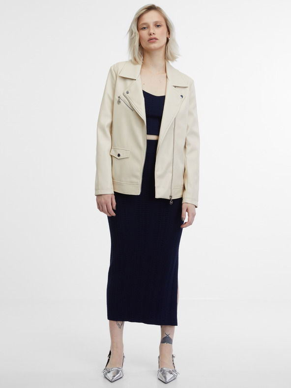 Orsay Beige Damen Lederjacke ORSAY