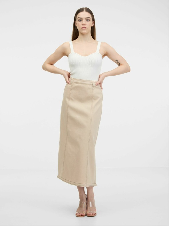 Orsay Beige Damen-Jeansrock ORSAY