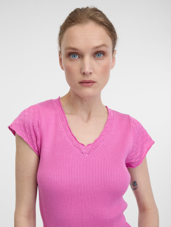 Orsay Rosa Damen Kurzarm-T-Shirt ORSAY