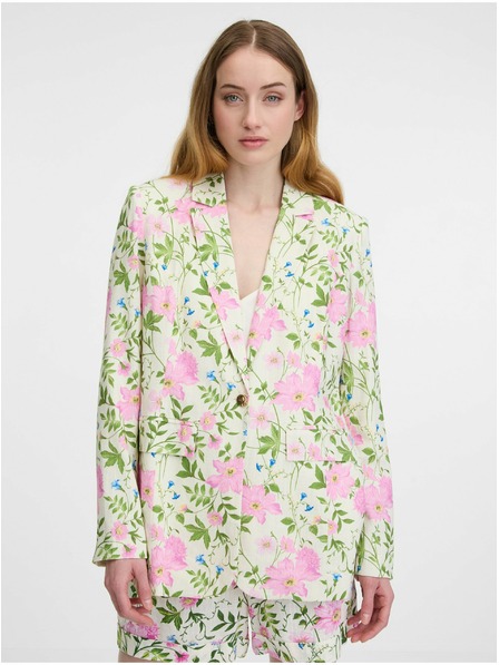 Orsay Cremefarbener Damenblumenjacke ORSAY