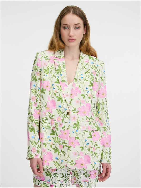 Orsay Cremefarbener Damenblumenjacke ORSAY