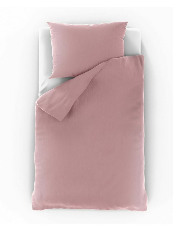 Kvalitex Verlängertes Musselin-Bettwäsche-Set 140x220, 70x90cm rosa
