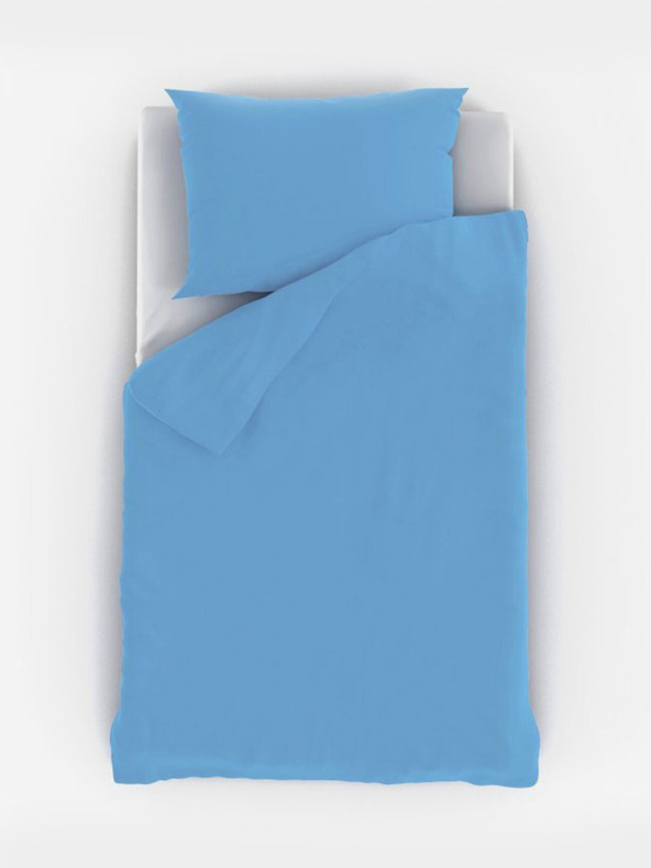 Kvalitex Unifarbene Baumwollbettwäsche für Kinderbetten 140x200, 70x90cm blau