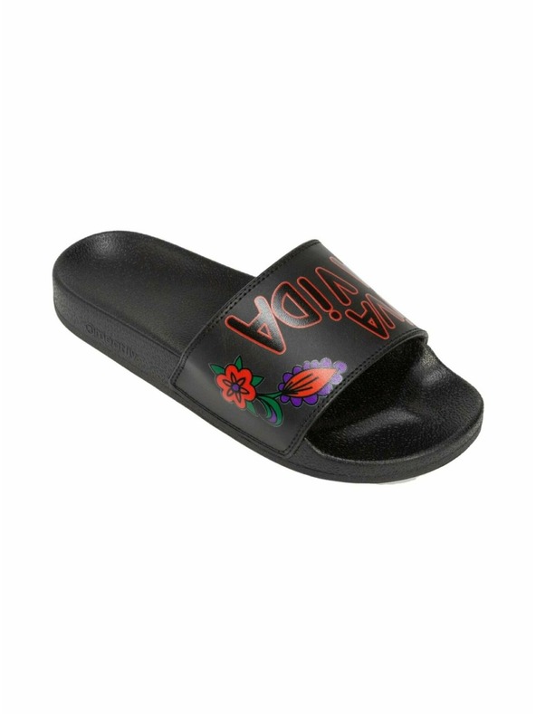 Meatfly Meatfly Damen-Hausschuhe X Hudson Pura Vida Viva La Vida Schwarz