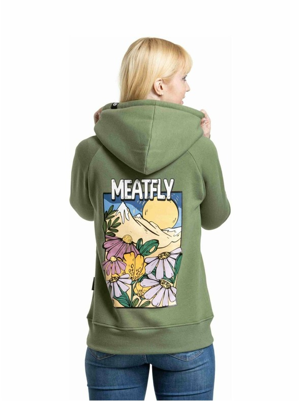 Meatfly Meatfly Damen-Sweatshirt Watani Olive Blumen