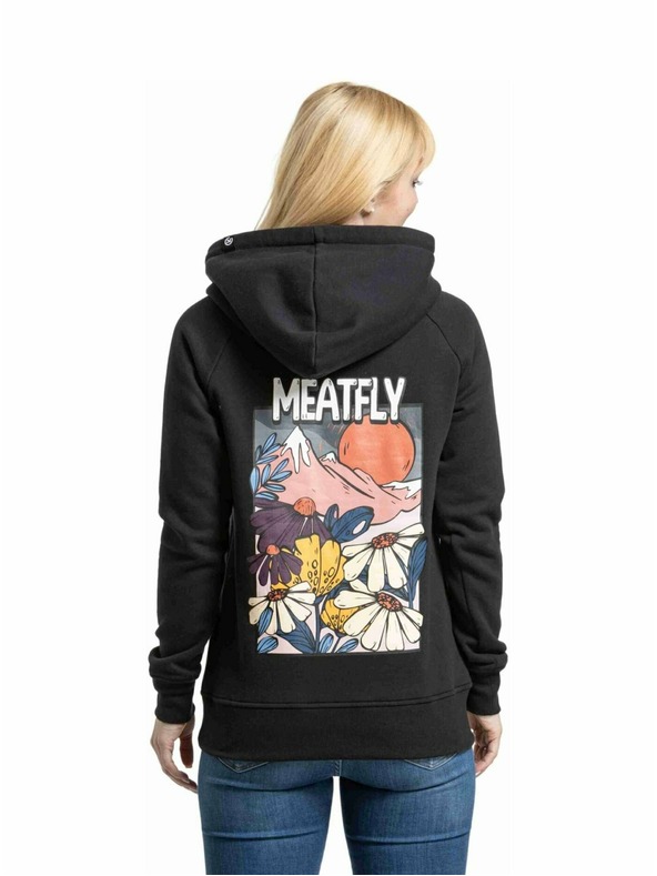 Meatfly Meatfly Damen-Sweatshirt Watani Schwarze Blumen