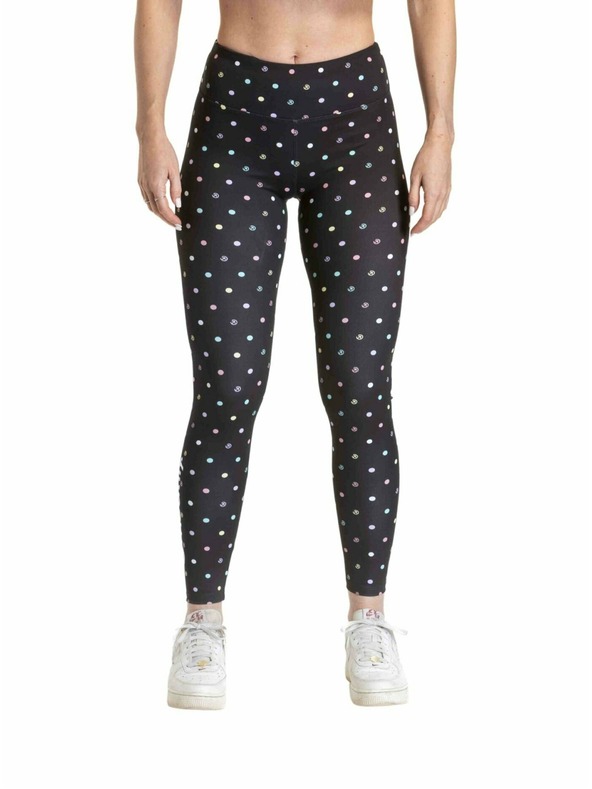 Meatfly Meatfly Damen-Leggings Arabel Schwarz / Farbige Punkte