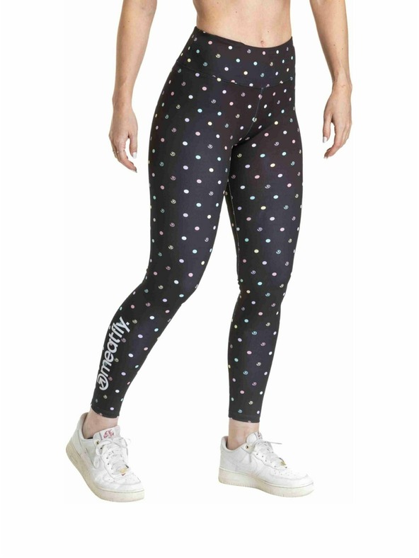 Meatfly Meatfly Damen-Leggings Arabel Schwarz / Farbige Punkte