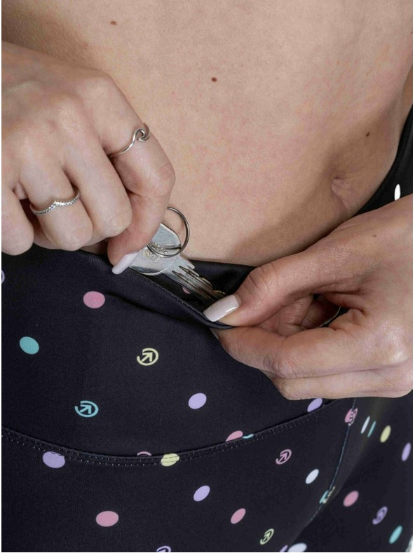 Meatfly Meatfly Damen-Leggings Arabel Schwarz / Farbige Punkte