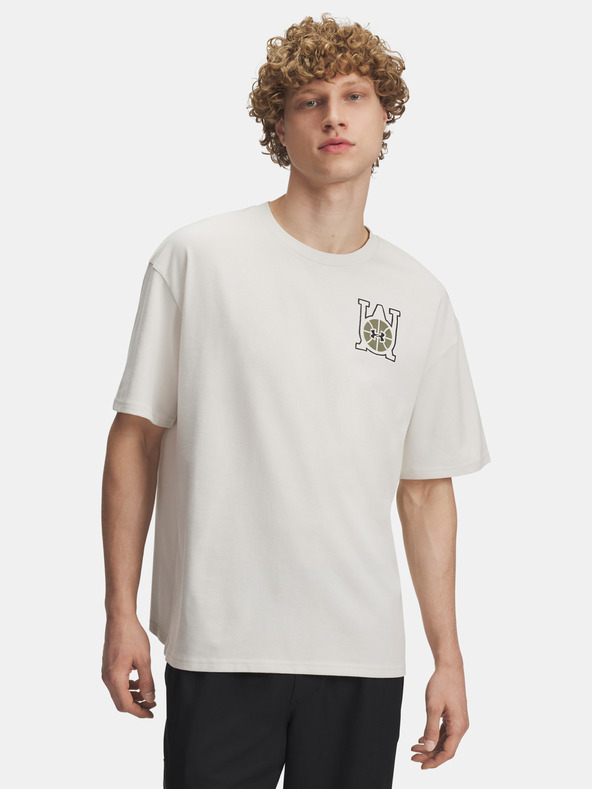 Under Armour Herren T-Shirt Under Armour UA M HWT OS Hoops Courtside-WHT