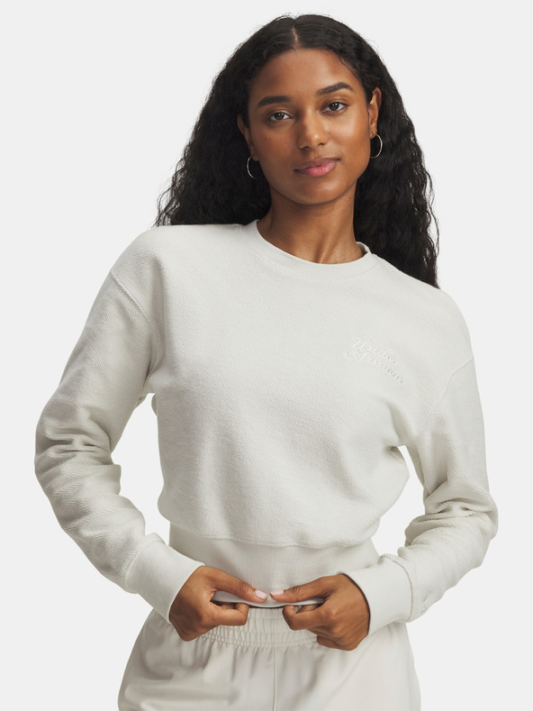 Under Armour Damen-Sweatjacke Under Armour Icon Terry Varsity Crew-WHT