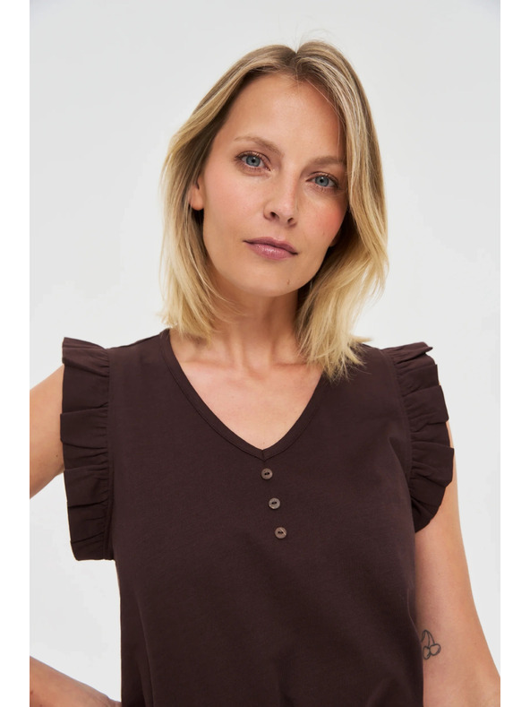 Moodo Damen T-Shirt von Moodo – braun