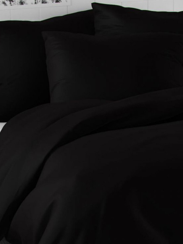 Kvalitex Satin extended bedding set LUXURY COLLECTION 140x220, 70x90cm black