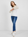 Orsay Cremefarbenes Damen T-Shirt mit Spitze ORSAY