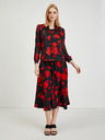 Orsay Rote und schwarze geblümte Bluse ORSAY