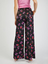 Orsay Schwarze Damenhose mit weitem Bein und Blumenmuster ORSAY