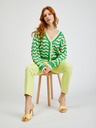 Orsay Grün gestreifte Damen-Strickjacke ORSAY