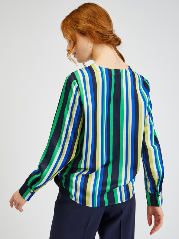 Orsay Blau-grün gestreifte Damen-Satinbluse ORSAY