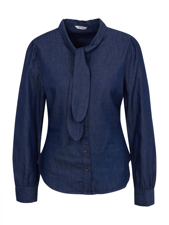 Orsay Dunkelblaues Damen-Denim-Shirt mit dekorativem Detail ORSAY