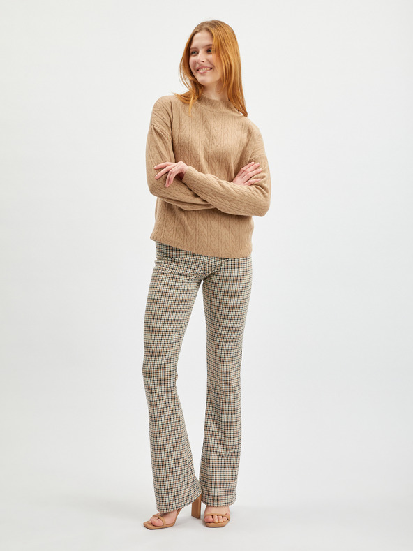 Orsay Hellbrauner gemusterter Damenpullover ORSAY