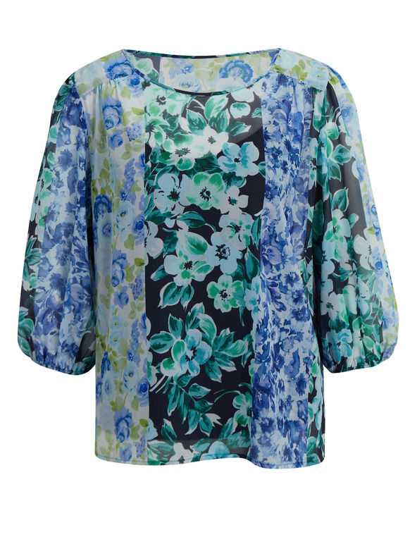 Orsay Blaue geblümte Damenbluse ORSAY